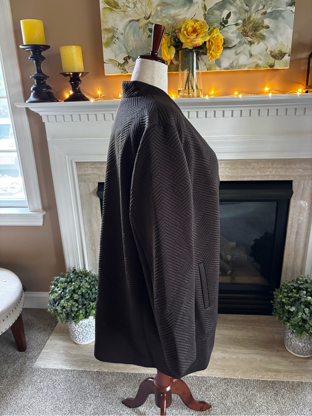 *NEW* Chico’s Textured Knit Long Sleeve Topper - Cocoa Bean - Size 20 - Picture 4 of 7